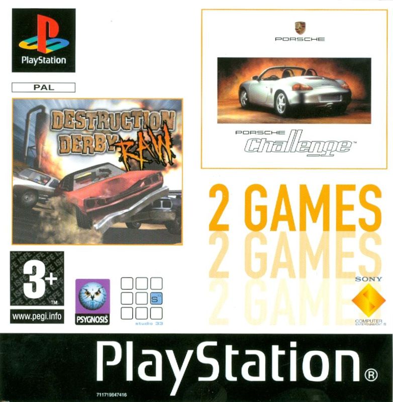 Destruction Derby Raw box art for Playstation
